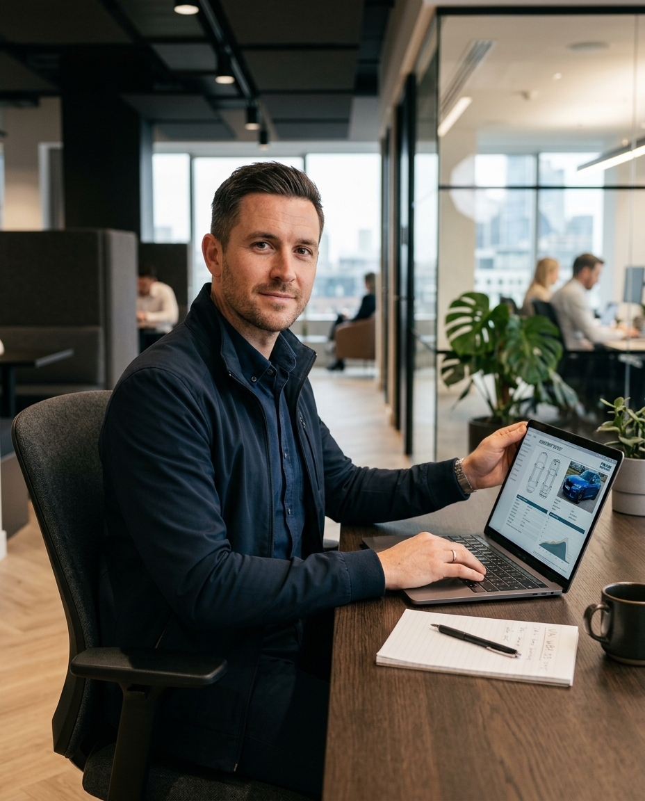 Unfallprofi-rheinmain.de Experte berät Kunden am Schreibtisch